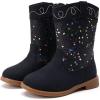 image:imageBMCiTYBM Toddler Cowboy Boots Western Cowgirl Boots Boys Girls Mid Calf Square Toe Riding Walking ShoesCblack