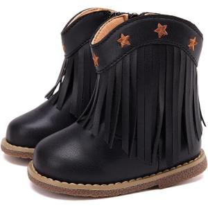 image:imageBMCiTYBM Baby Cowboy Cowgirl Boots Infant Western Shoes Boys Girls Round Toe Boots All Seasons 624 MonthsTasselsblack