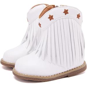 image:imageBMCiTYBM Baby Cowboy Cowgirl Boots Infant Western Shoes Boys Girls Round Toe Boots All Seasons 624 MonthsTasselswhite