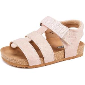 image:imageBMCiTYBM Toddler Boys Girls Sandals Open Toe Arch Support Slides Adjustable Straps Cork Footbed Slippers for Indoor Outdoor1pink