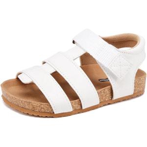 image:imageBMCiTYBM Toddler Boys Girls Sandals Open Toe Arch Support Slides Adjustable Straps Cork Footbed Slippers for Indoor Outdoor1white