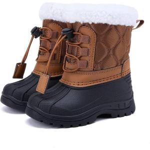 image:imageBMCiTYBM Toddler Snow Boots Boys Girls Little Kids Winter Shoes Cold Weather Outdoor Lightweight ToddlerLittle KidsDark Brown