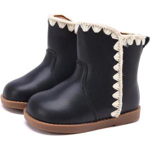 image:imageBMCiTYBM Baby Boys Girls Boots Infant Shoes First Walking Booties for All Seasons for 6 9 12 15 18 24 Months8black