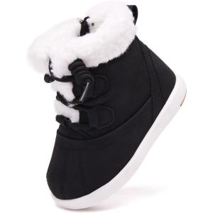 image:imageBMCiTYBM Baby Snow Boots Winter Shoes Infant Boys Girls Booties Non Slip Cold Weather 624 Months7black