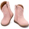 image:imageBMCiTYBM Baby Cowboy Cowgirl Boots Infant Western Boots Toddler Boys Girls Round Toe Riding Mid Calf Boots All Seasons for 6 9 12 18 24 MonthsA3pink