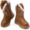 image:imageBMCiTYBM Toddler Cowboy Cowgirl Boots Boys Girls Western Round Toe Riding Mid Calf Booties for All SeasonsToddlerLittle KidBbrown