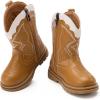 image:imageBMCiTYBM Toddler Cowboy Cowgirl Boots Boys Girls Western Round Toe Riding Mid Calf Booties for All SeasonsToddlerLittle KidBcamel