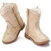 image:imageBMCiTYBM Toddler Cowboy Cowgirl Boots Boys Girls Western Round Toe Riding Mid Calf Booties for All SeasonsToddlerLittle KidBgold