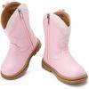 image:imageBMCiTYBM Toddler Cowboy Cowgirl Boots Boys Girls Western Round Toe Riding Mid Calf Booties for All SeasonsToddlerLittle KidBpink