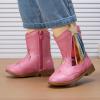 image:imageBMCiTYBM Toddler Cowboy Cowgirl Boots Boys Girls Western Round Toe Riding Mid Calf Booties for All SeasonsToddlerLittle KidBrose