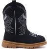 image:imageBMCiTYBM Toddler Cowboy Cowgirl Boots Boys Girls Western Round Toe Riding Mid Calf Booties for All SeasonsToddlerLittle KidCblack