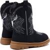 image:imageBMCiTYBM Toddler Cowboy Cowgirl Boots Boys Girls Western Round Toe Riding Mid Calf Booties for All SeasonsToddlerLittle KidCblack