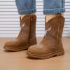 image:imageBMCiTYBM Toddler Cowboy Cowgirl Boots Boys Girls Western Round Toe Riding Mid Calf Booties for All SeasonsToddlerLittle KidCbrown