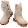 image:imageBMCiTYBM Toddler Cowboy Cowgirl Boots Boys Girls Western Round Toe Riding Mid Calf Booties for All SeasonsToddlerLittle KidCcamel