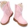 image:imageBMCiTYBM Toddler Cowboy Cowgirl Boots Boys Girls Western Round Toe Riding Mid Calf Booties for All SeasonsToddlerLittle KidCpink