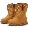 image:imageBMCiTYBM Baby Cowboy Cowgirl Boots Infant Western Boots Toddler Boys Girls Round Toe Riding Mid Calf Boots All Seasons for 6 9 12 18 24 MonthsA3camel