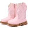 image:imageBMCiTYBM Toddler Cowboy Cowgirl Boots Boys Girls Western Round Toe Riding Mid Calf Booties for All SeasonsToddlerLittle KidCpink