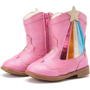 image:imageBMCiTYBM Toddler Cowboy Cowgirl Boots Boys Girls Western Round Toe Riding Mid Calf Booties for All SeasonsToddlerLittle KidBrose