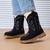 image:imageBMCiTYBM Toddler Cowboy Cowgirl Boots Girls Boys Western Round Toe Riding Mid Calf Booties for All SeasonsBlack