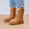 image:imageBMCiTYBM Toddler Cowboy Cowgirl Boots Girls Boys Western Round Toe Riding Mid Calf Booties for All SeasonsBrown