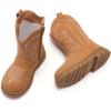 image:imageBMCiTYBM Toddler Cowboy Cowgirl Boots Girls Boys Western Round Toe Riding Mid Calf Booties for All SeasonsBrown