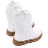 image:imageBMCiTYBM Toddler Cowboy Cowgirl Boots Girls Boys Western Round Toe Riding Mid Calf Booties for All SeasonsWhite