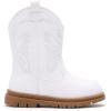 image:imageBMCiTYBM Toddler Cowboy Cowgirl Boots Girls Boys Western Round Toe Riding Mid Calf Booties for All SeasonsWhite