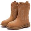 image:imageBMCiTYBM Toddler Cowboy Cowgirl Boots Girls Boys Western Round Toe Riding Mid Calf Booties for All SeasonsBrown
