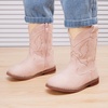 image:imageBMCiTYBM Toddler Cowboy Boots  Lightweight Western Cowgirl Boots for Boys Girls AntiSlip Soft Sole Walking Shoes with Side Zipper for Easy OnOff Classic Stitching for Costumes amp Outdoor PlayApink
