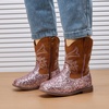 image:imageBMCiTYBM Toddler Cowboy Boots  Lightweight Western Cowgirl Boots for Boys Girls AntiSlip Soft Sole Walking Shoes with Side Zipper for Easy OnOff Classic Stitching for Costumes amp Outdoor PlayCbrown