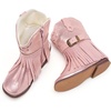 image:imageBMCiTYBM Toddler Cowboy Boots  Lightweight Western Cowgirl Boots for Boys Girls AntiSlip Soft Sole Walking Shoes with Side Zipper for Easy OnOff Classic Stitching for Costumes amp Outdoor PlayBpink