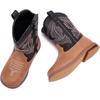 image:imageBMCiTYBM Toddler Cowboy Boots  Lightweight Western Cowgirl Boots for Boys Girls AntiSlip Soft Sole Walking Shoes with Side Zipper for Easy OnOff Classic Stitching for Costumes amp Outdoor PlayAblackBrown