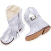 image:imageBMCiTYBM Toddler Cowboy Boots  Lightweight Western Cowgirl Boots for Boys Girls AntiSlip Soft Sole Walking Shoes with Side Zipper for Easy OnOff Classic Stitching for Costumes amp Outdoor PlayBsilver