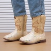 image:imageBMCiTYBM Toddler Cowboy Boots  Lightweight Western Cowgirl Boots for Boys Girls AntiSlip Soft Sole Walking Shoes with Side Zipper for Easy OnOff Classic Stitching for Costumes amp Outdoor PlayCcamel