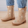image:imageBMCiTYBM Toddler Girls Cowgirl Boots Little Kids Mid Calf Western Flower Cowboy Pointed Toe Riding Shoes All Season1camel