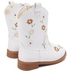 image:imageBMCiTYBM Toddler Girls Cowgirl Boots Little Kids Mid Calf Western Flower Cowboy Pointed Toe Riding Shoes All Season1white