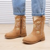 image:imageBMCiTYBM Toddler Girls Cowgirl Boots Little Kids Mid Calf Western Flower Cowboy Pointed Toe Riding Shoes All Season3brown