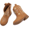 image:imageBMCiTYBM Toddler Girls Cowgirl Boots Little Kids Mid Calf Western Flower Cowboy Pointed Toe Riding Shoes All Season3brown