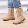 image:imageBMCiTYBM Toddler Girls Cowgirl Boots Little Kids Mid Calf Western Flower Cowboy Pointed Toe Riding Shoes All Season3camel