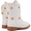 image:imageBMCiTYBM Toddler Girls Cowgirl Boots Little Kids Mid Calf Western Flower Cowboy Pointed Toe Riding Shoes All Season3white