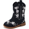 image:imageBMCiTYBM Toddler Girls Cowgirl Boots Little Kids Mid Calf Western Flower Cowboy Pointed Toe Riding Shoes All Season5black