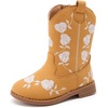 image:imageBMCiTYBM Toddler Girls Cowgirl Boots Little Kids Mid Calf Western Flower Cowboy Pointed Toe Riding Shoes All Season5camel