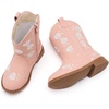 image:imageBMCiTYBM Toddler Girls Cowgirl Boots Little Kids Mid Calf Western Flower Cowboy Pointed Toe Riding Shoes All Season5pink