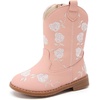 image:imageBMCiTYBM Toddler Girls Cowgirl Boots Little Kids Mid Calf Western Flower Cowboy Pointed Toe Riding Shoes All Season5pink