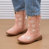 image:imageBMCiTYBM Toddler Girls Cowgirl Boots Little Kids Mid Calf Western Flower Cowboy Pointed Toe Riding Shoes All Season5pink