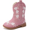 image:imageBMCiTYBM Toddler Girls Cowgirl Boots Little Kids Mid Calf Western Flower Cowboy Pointed Toe Riding Shoes All Season5purple