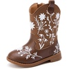 image:imageBMCiTYBM Toddler Girls Cowgirl Boots Little Kids Mid Calf Western Flower Cowboy Pointed Toe Riding Shoes All Season6brown