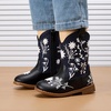 image:imageBMCiTYBM Toddler Girls Cowgirl Boots Little Kids Mid Calf Western Flower Cowboy Pointed Toe Riding Shoes All Season6navy