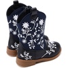 image:imageBMCiTYBM Toddler Girls Cowgirl Boots Little Kids Mid Calf Western Flower Cowboy Pointed Toe Riding Shoes All Season6navy