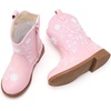 image:imageBMCiTYBM Toddler Girls Cowgirl Boots Little Kids Mid Calf Western Flower Cowboy Pointed Toe Riding Shoes All Season6pink